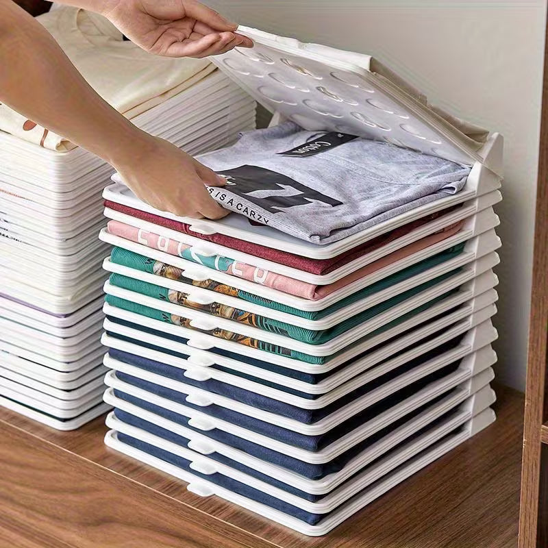 20pcs ITECHJOY Stackable Clothing Storage Board - Portable Folding Shirt Organizer, Durable Plastic Construction, Space Efficient T-Shirt And Top Storage Rack for Closet, Bedroom, Office