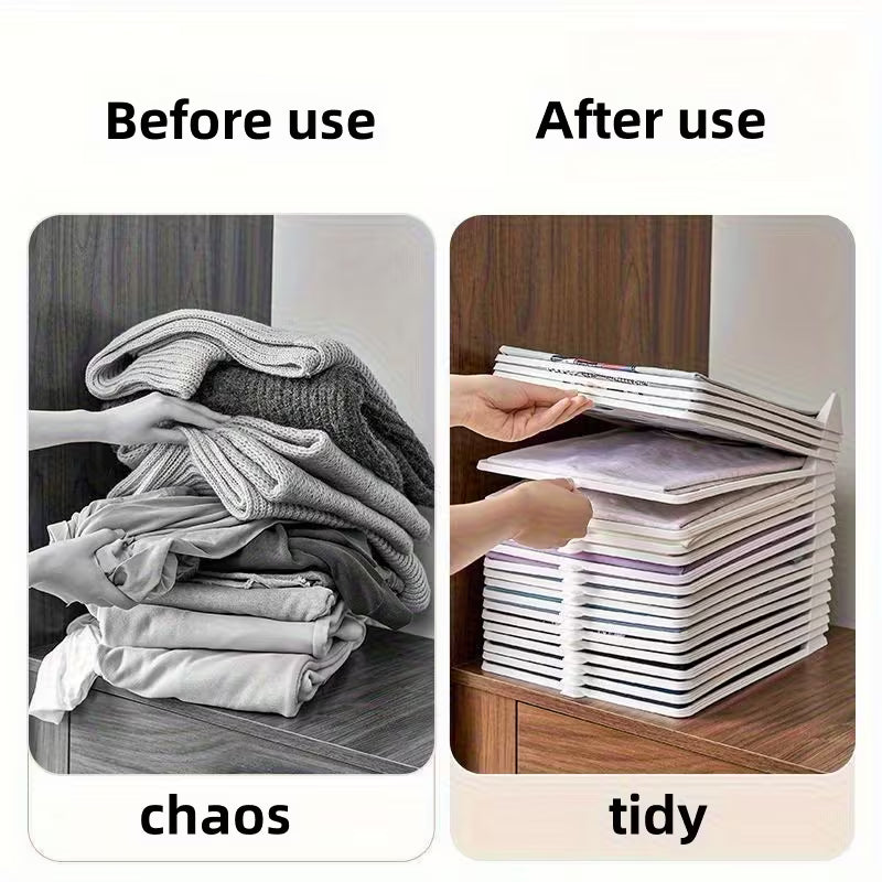 20pcs ITECHJOY Stackable Clothing Storage Board - Portable Folding Shirt Organizer, Durable Plastic Construction, Space Efficient T-Shirt And Top Storage Rack for Closet, Bedroom, Office