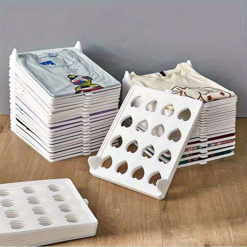 20pcs ITECHJOY Stackable Clothing Storage Board - Portable Folding Shirt Organizer, Durable Plastic Construction, Space Efficient T-Shirt And Top Storage Rack for Closet, Bedroom, Office