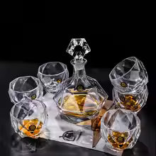European Style Wine Glass Thickened Crystal Glass Sealed Wine Bottle Household Wine Pot and Foreign Whiskey Glass Set