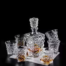 European Style Wine Glass Thickened Crystal Glass Sealed Wine Bottle Household Wine Pot and Foreign Whiskey Glass Set