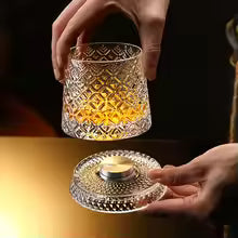New Whiskey Glasses Rotating Whisky Glass with Glass Base 360 Rotate Degrees Crystal Rum Glass for Cocktail Party Drinking