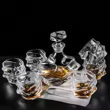 European Style Wine Glass Thickened Crystal Glass Sealed Wine Bottle Household Wine Pot and Foreign Whiskey Glass Set
