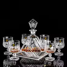 European Style Wine Glass Thickened Crystal Glass Sealed Wine Bottle Household Wine Pot and Foreign Whiskey Glass Set