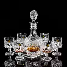 European Style Wine Glass Thickened Crystal Glass Sealed Wine Bottle Household Wine Pot and Foreign Whiskey Glass Set
